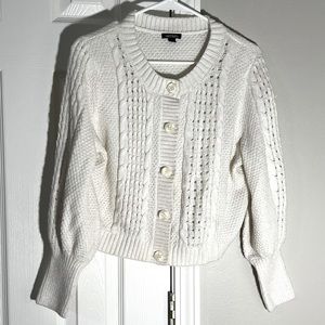 White Button Up Sweater